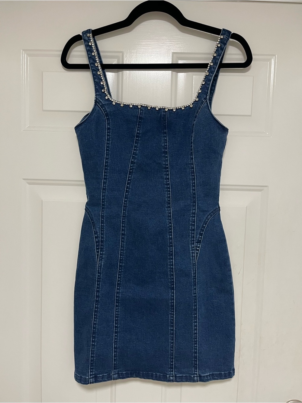 Cowgirl Rhinestone Mini Denim Dress Size 8